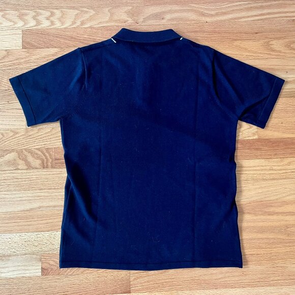 GABICCI Navy Mod Ska Knit Polo Shirt w/ White Stripes sz: Medium - Picture 4 of 5